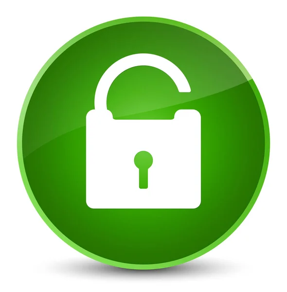 Desbloquear icono elegante botón redondo verde — Foto de Stock