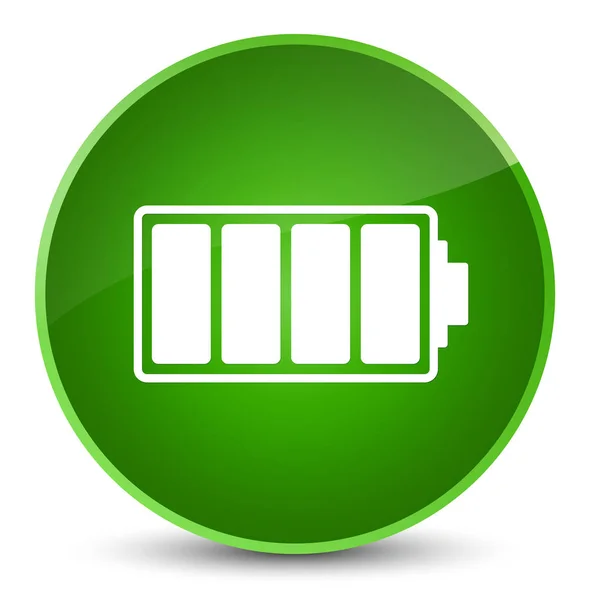 Κομψό πράσινο εικονίδιο μπαταρίας στρογγυλό κουμπί — Φωτογραφία Αρχείου