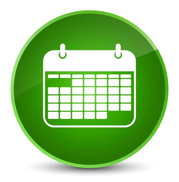 Icona del calendario elegante pulsante rotondo verde — Foto Stock