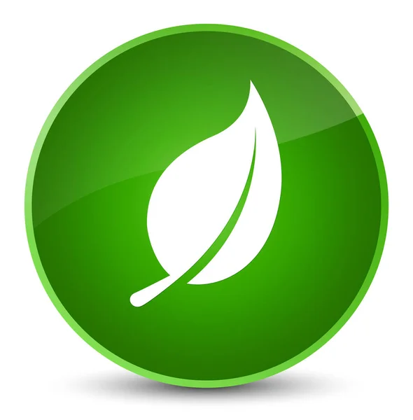 Leaf ikonen eleganta gröna runda knappen — Stockfoto
