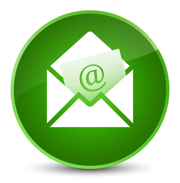 Newsletter icona email elegante pulsante rotondo verde — Foto Stock