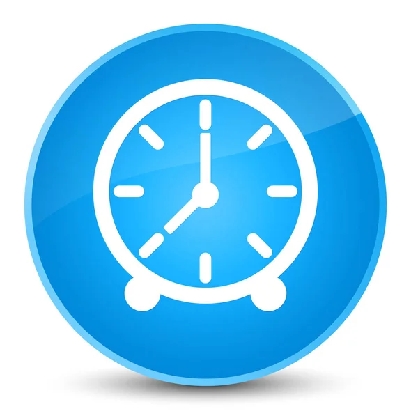 Relógio ícone elegante ciano azul botão redondo — Fotografia de Stock