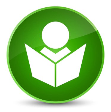 E-Öğrenim kutsal kişilerin resmi zarif yeşil yuvarlak düğme