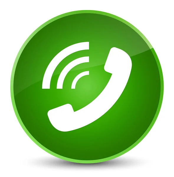 Κουδούνισμα εικονίδιο κομψό πράσινο στρογγυλό κουμπί τηλεφώνου — Φωτογραφία Αρχείου