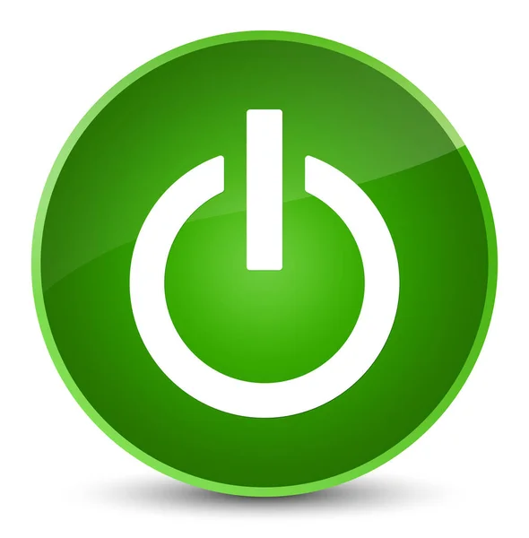 Przycisk okrągły zielony ikona elegancki zasilania — Zdjęcie stockowe