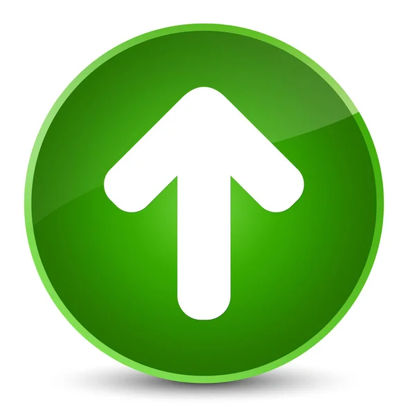 Ok simgesi zarif yeşil yuvarlak düğmesini upload — Stok fotoğraf