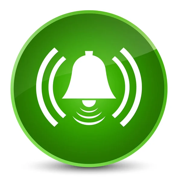 Icono de alarma elegante botón redondo verde —  Fotos de Stock