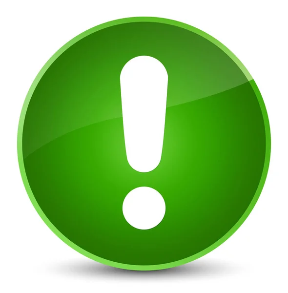 Ícone de ponto de exclamação elegante botão redondo verde — Fotografia de Stock