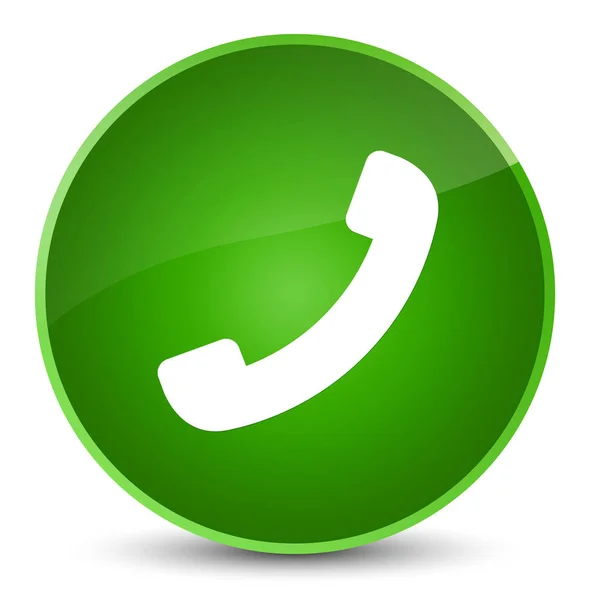 电话图标优雅绿色圆形按钮 — 图库照片