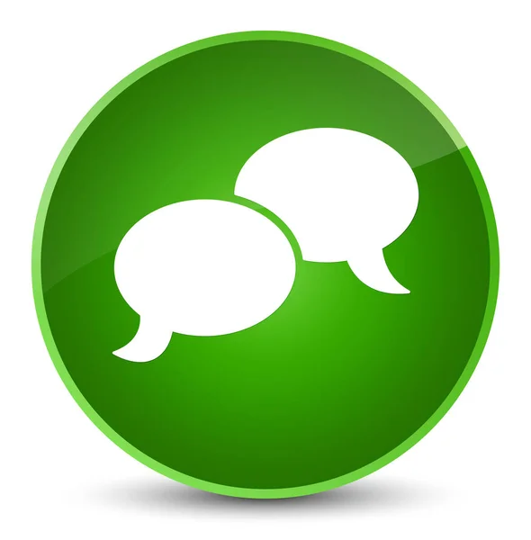 Chat bubble icon elegant green round button — Stock Photo, Image