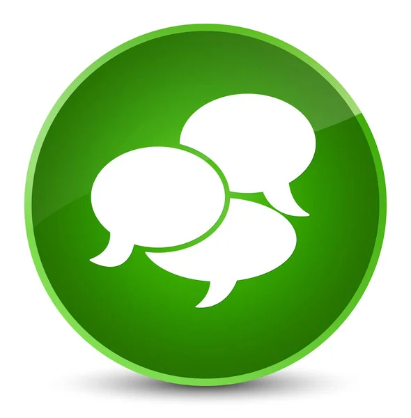 Comments icon elegant green round button — Stock Photo, Image