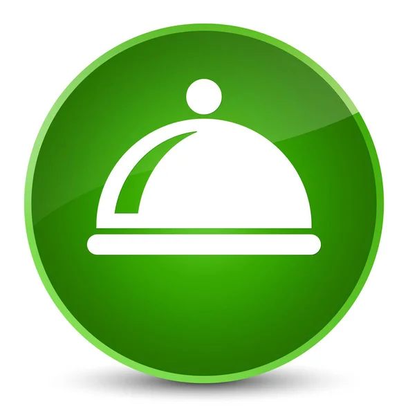 Food dish icon elegant green round button — Stock Photo, Image