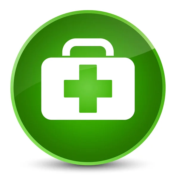 Medical bag icon elegant green round button — Stock Photo, Image