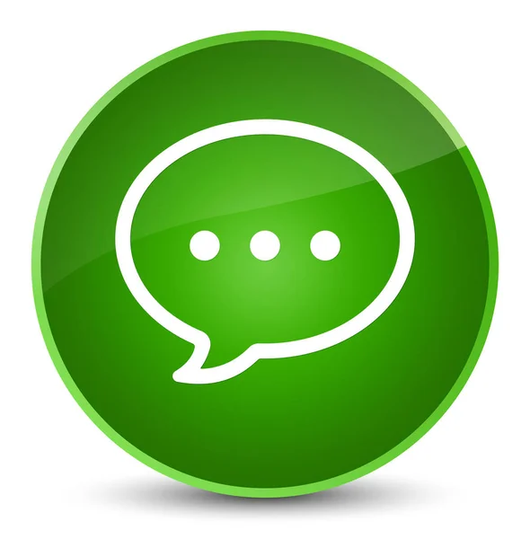 Talk bubble icon elegant green round button — Stock Photo, Image