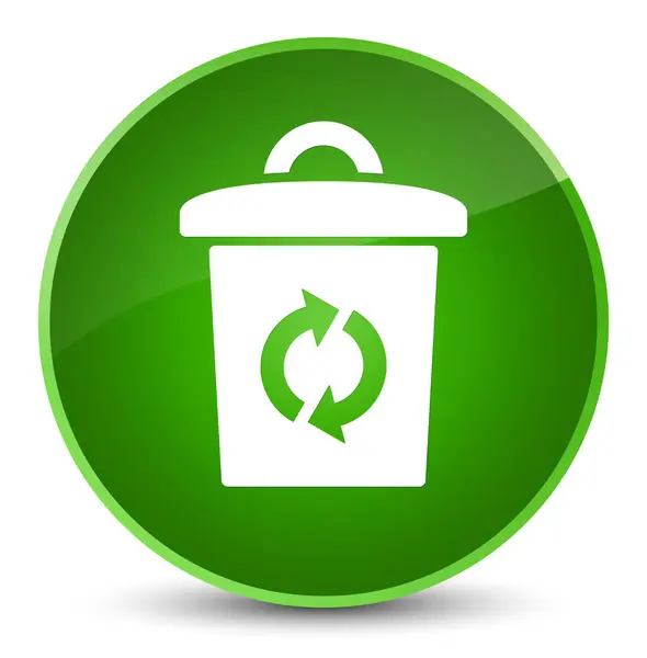 Trash icon elegant green round button — Stock Photo, Image