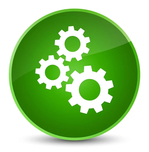 Versnellingen elegante groene ronde knoop van het pictogram — Stockfoto