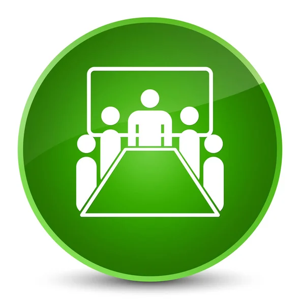 会议房间图标优雅绿色圆形按钮 — 图库照片