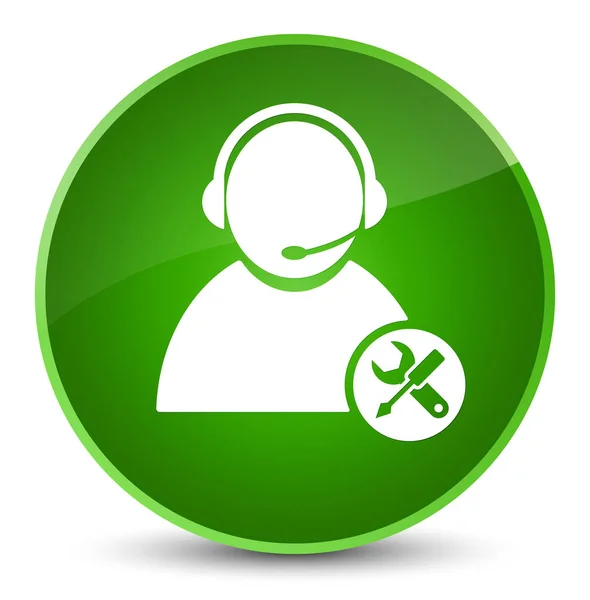 Tech support icon elegant green round button — Stock Photo, Image