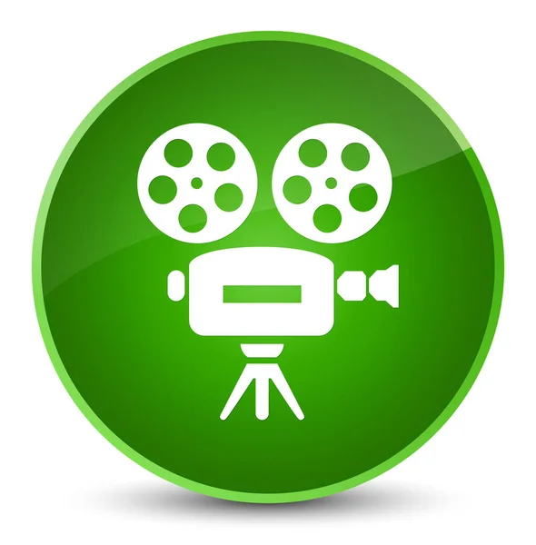 Video camera icon elegant green round button — Stock Photo, Image