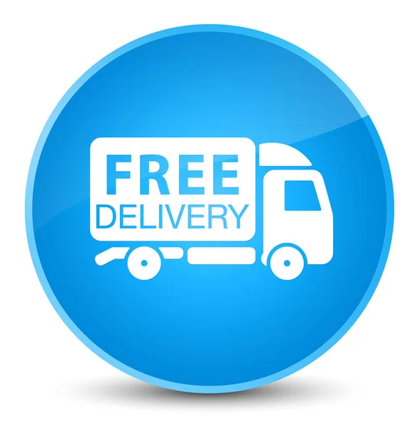 Free delivery truck icon elegant cyan blue round button — Stock Photo, Image