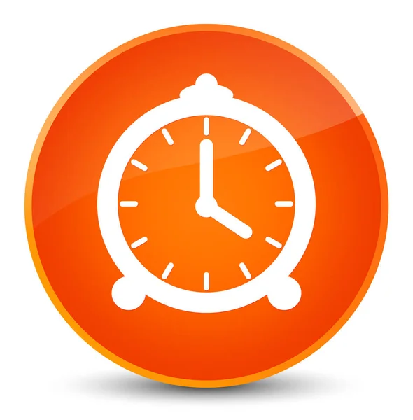 Reloj despertador icono elegante botón redondo naranja —  Fotos de Stock