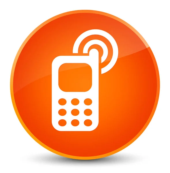 Mobilní telefon vyzváněcí ikonu elegantní oranžové kulaté tlačítko — Stock fotografie