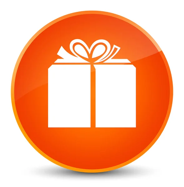 Icône boîte cadeau élégant bouton rond orange — Photo