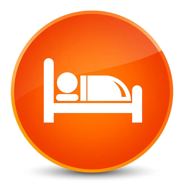 Ξενοδοχείο κρεβάτι εικονίδιο κομψό πορτοκαλί στρογγυλό κουμπί — Φωτογραφία Αρχείου