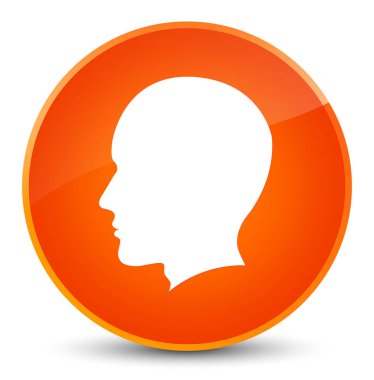 Baş erkek yüz simgesi zarif turuncu yuvarlak düğmesine