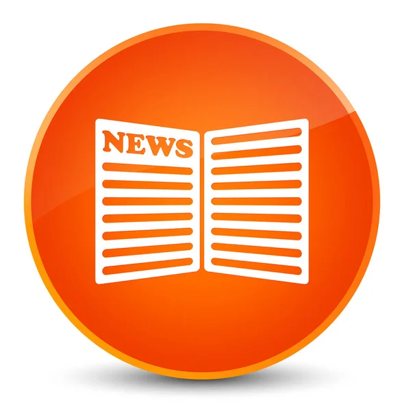 Newspaper icon elegant orange round button — Stock Photo, Image