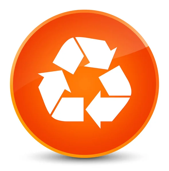 Recycler icône élégant bouton rond orange — Photo