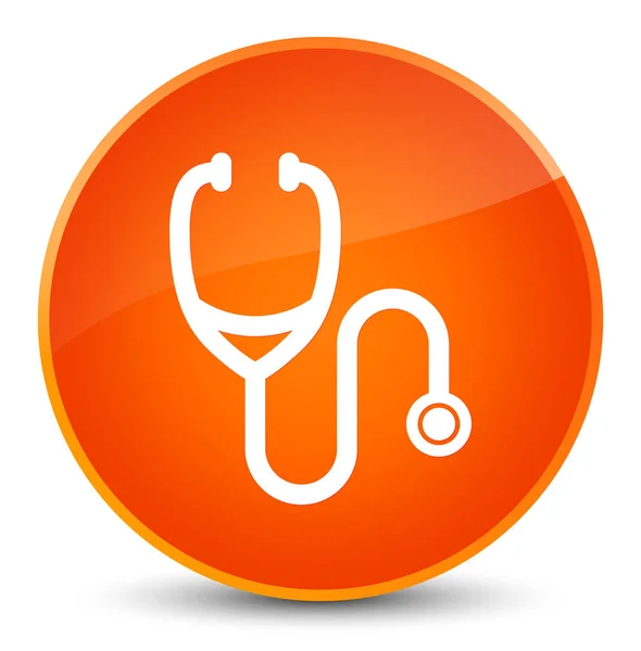 Stethoscope icon elegant orange round button — Stock Photo, Image