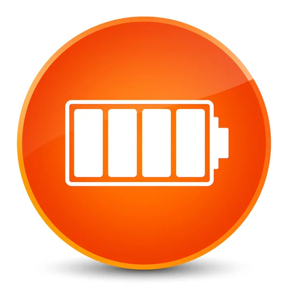 Batterij pictogram elegante oranje, ronde knop — Stockfoto