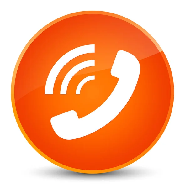 Піктограма дзвінка телефону елегантна помаранчева кругла кнопка — стокове фото