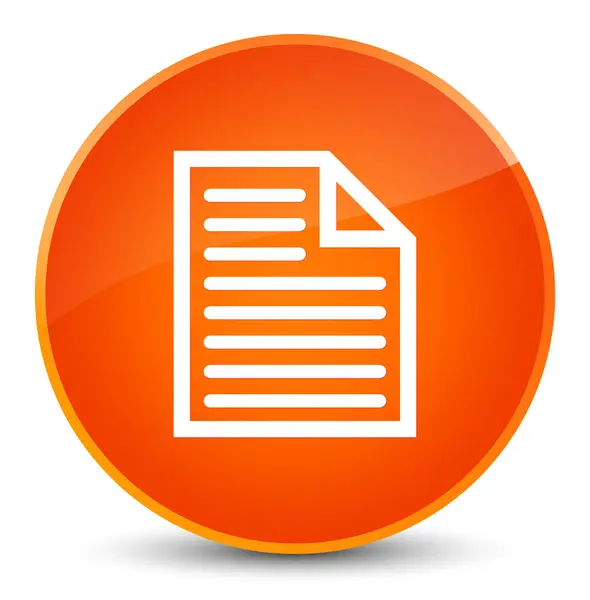 Ícone de página de documento elegante botão redondo laranja — Fotografia de Stock