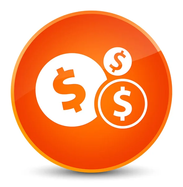 Finanze dollaro segno icona elegante arancio pulsante rotondo — Foto Stock