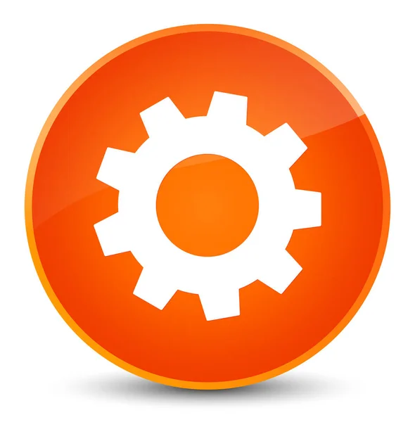 Icona di processo elegante pulsante rotondo arancione — Foto Stock