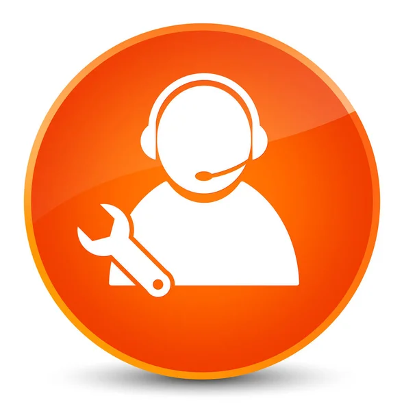 Tech support icon elegant orange round button — Stock Photo, Image