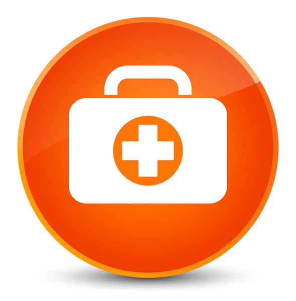 Botiquín de primeros auxilios icono del bolso elegante botón redondo naranja —  Fotos de Stock