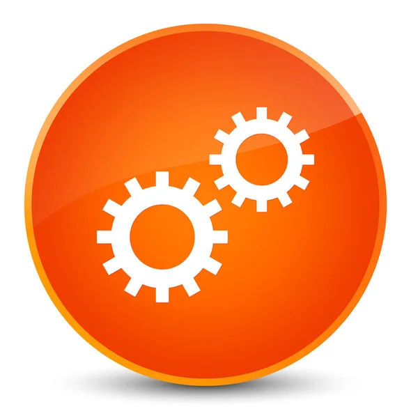 プロセス アイコン エレガントなオレンジ色の丸いボタン — ストック写真