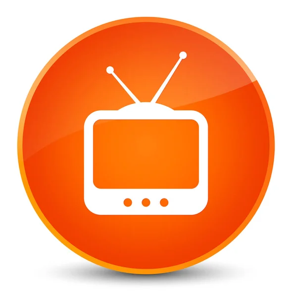 Tv icon elegante orange runde Taste — Stockfoto