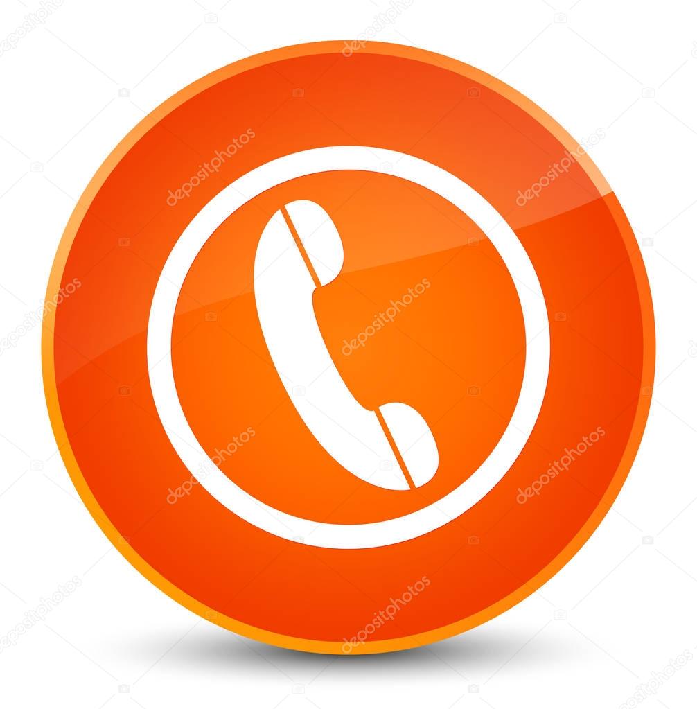 Phone Icon Elegant Orange Round Button — Stock Photo © Frdesign 163320272