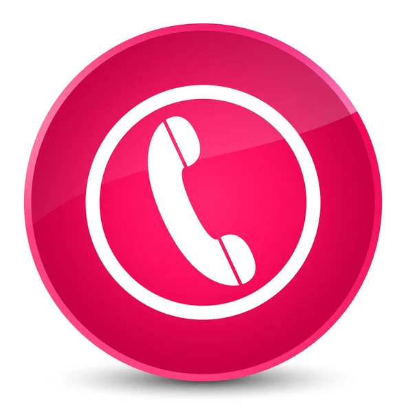 Przycisk okrągły różowy ikona elegancki telefonu — Zdjęcie stockowe
