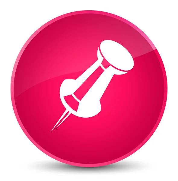 Push pin icon elegant pink round button — Stock Photo, Image