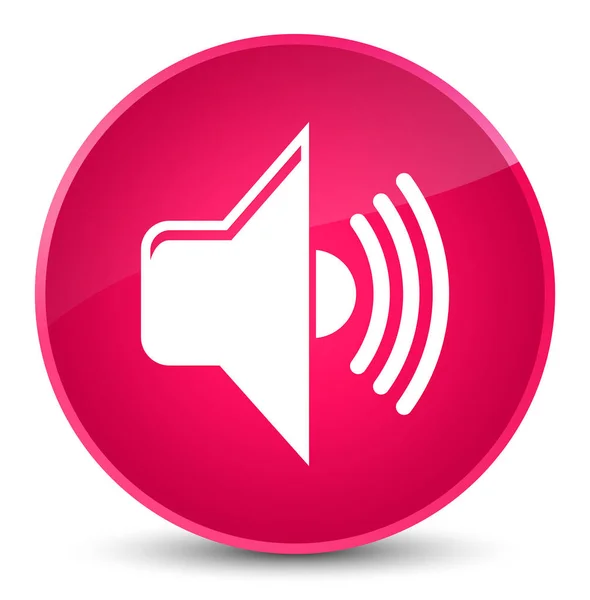 音量图标优雅粉色圆形按钮 — 图库照片