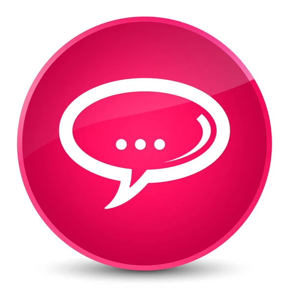 Κομψό ροζ εικονίδιο συνομιλίας στρογγυλό κουμπί — Φωτογραφία Αρχείου