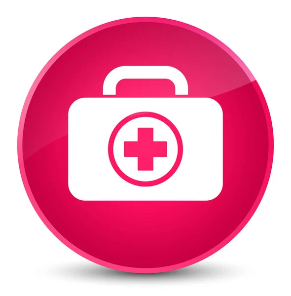 Піктограма набору першої допомоги елегантна рожева кругла кнопка — стокове фото