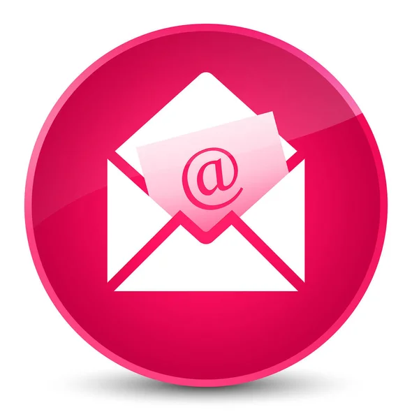 Newsletter icono de correo electrónico elegante botón redondo rosa — Foto de Stock