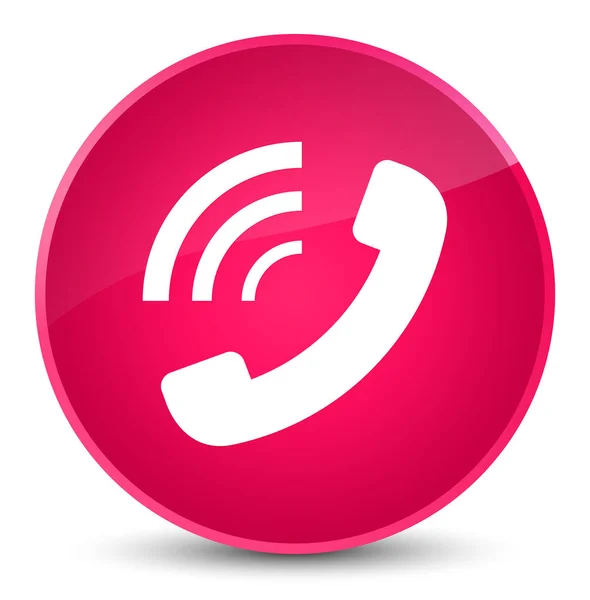 Telefon klingelt Symbol eleganten rosa runden Knopf — Stockfoto