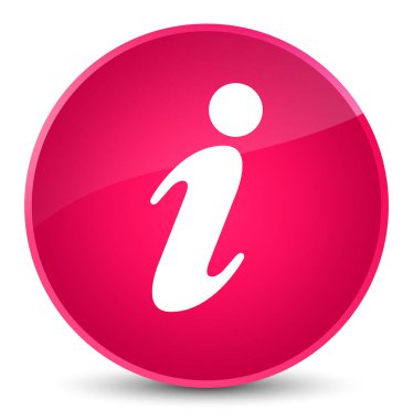 Bilgi simgesi zarif pembe yuvarlak düğmesine